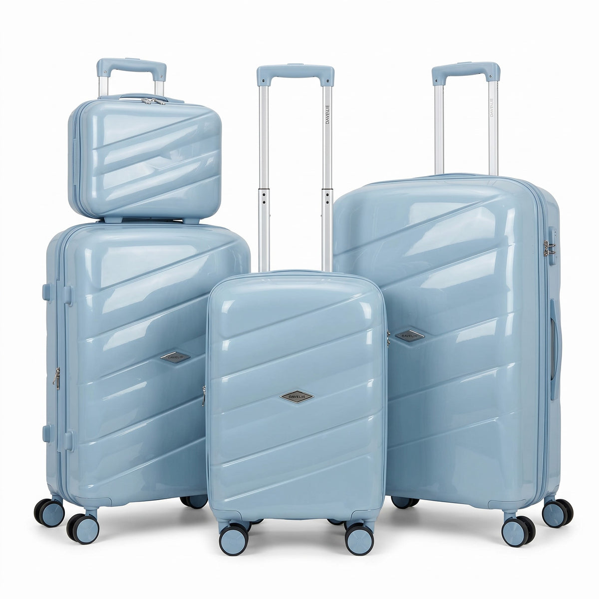 Dovelle PP Luggage Set – Classic Colors (20+24+28 + Makeup Box)