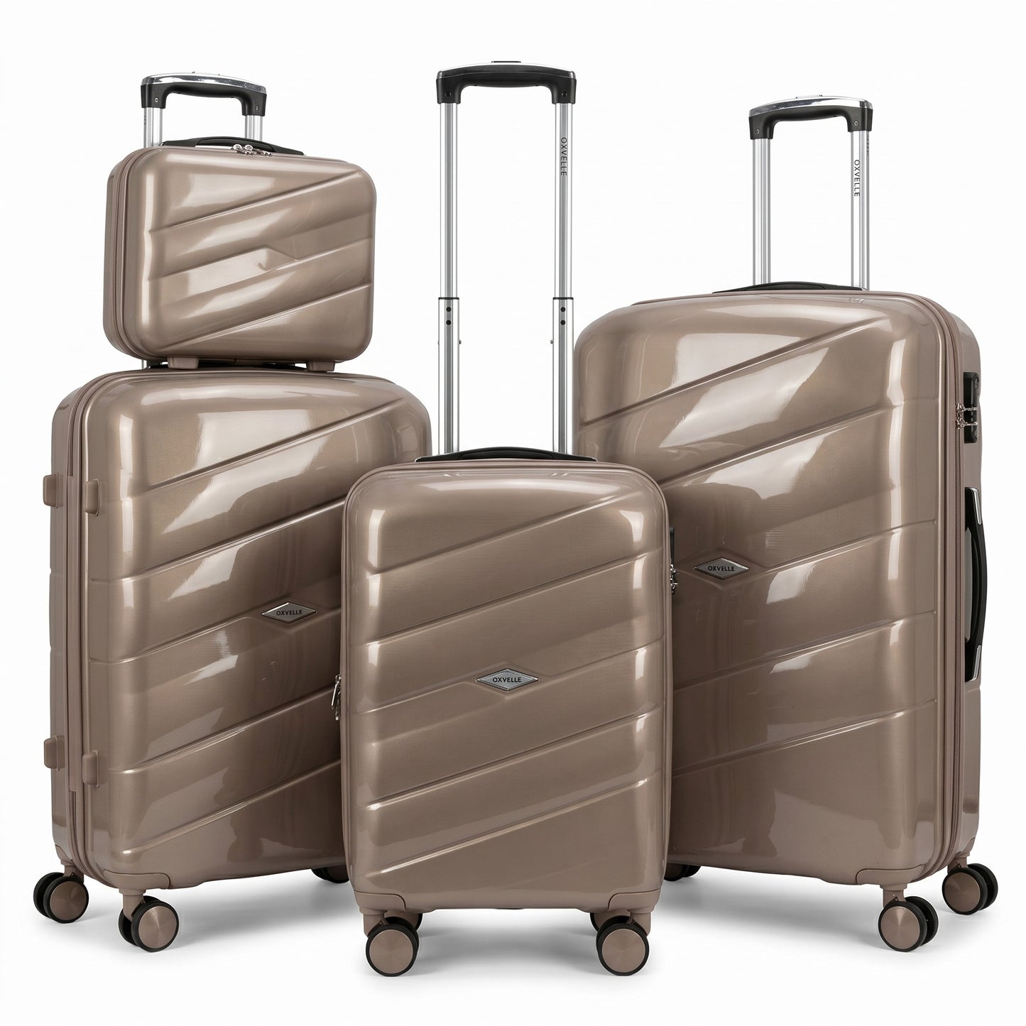 Dovelle PP Luggage Set – Classic Colors (20+24+28 + Makeup Box)