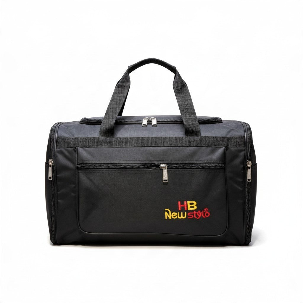 Fixed Price Shop black parachute material duffle bag with side expandable zippers and secure lock system