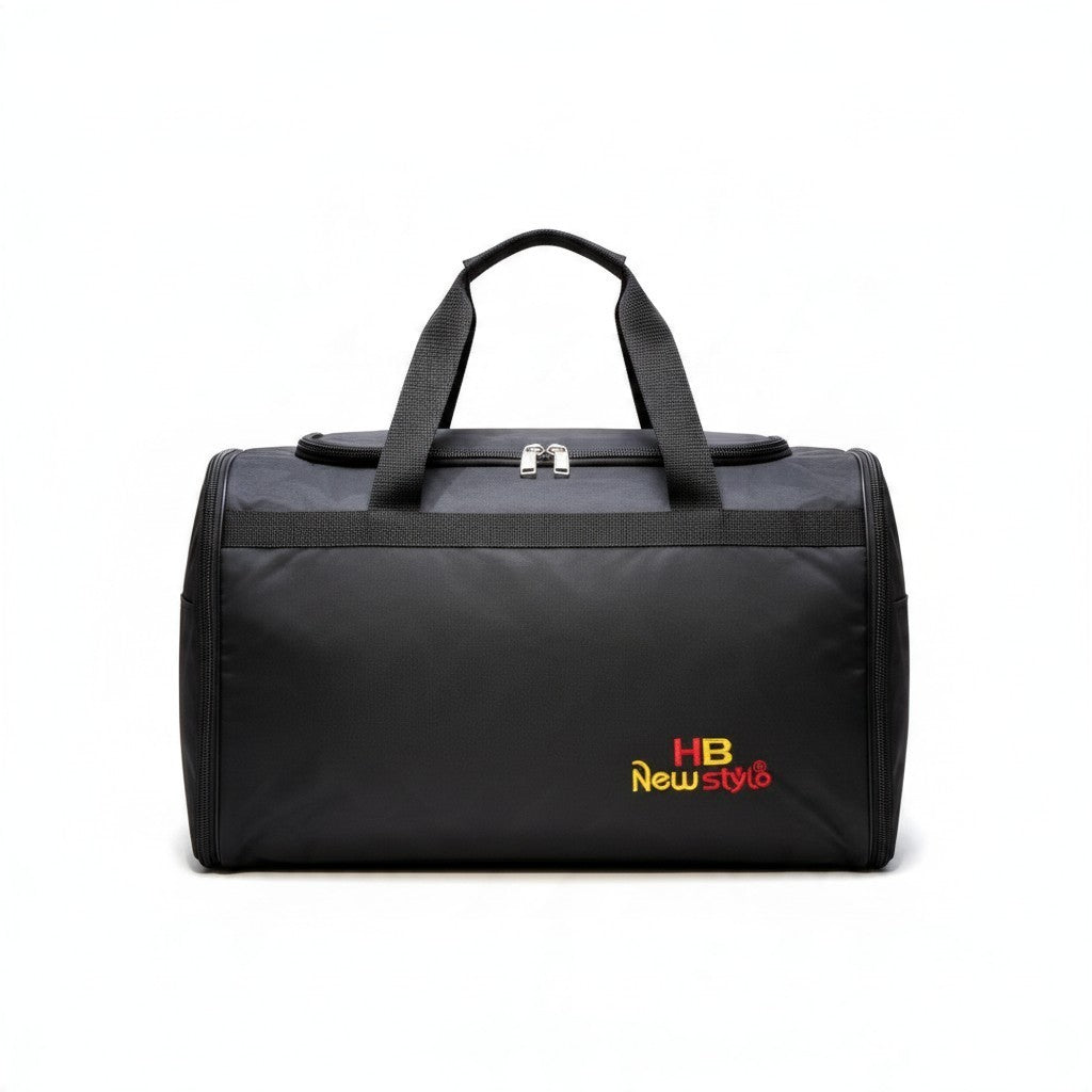 Fixed Price Shop black parachute material duffle bag with expandable side zips and secure zipper lock system