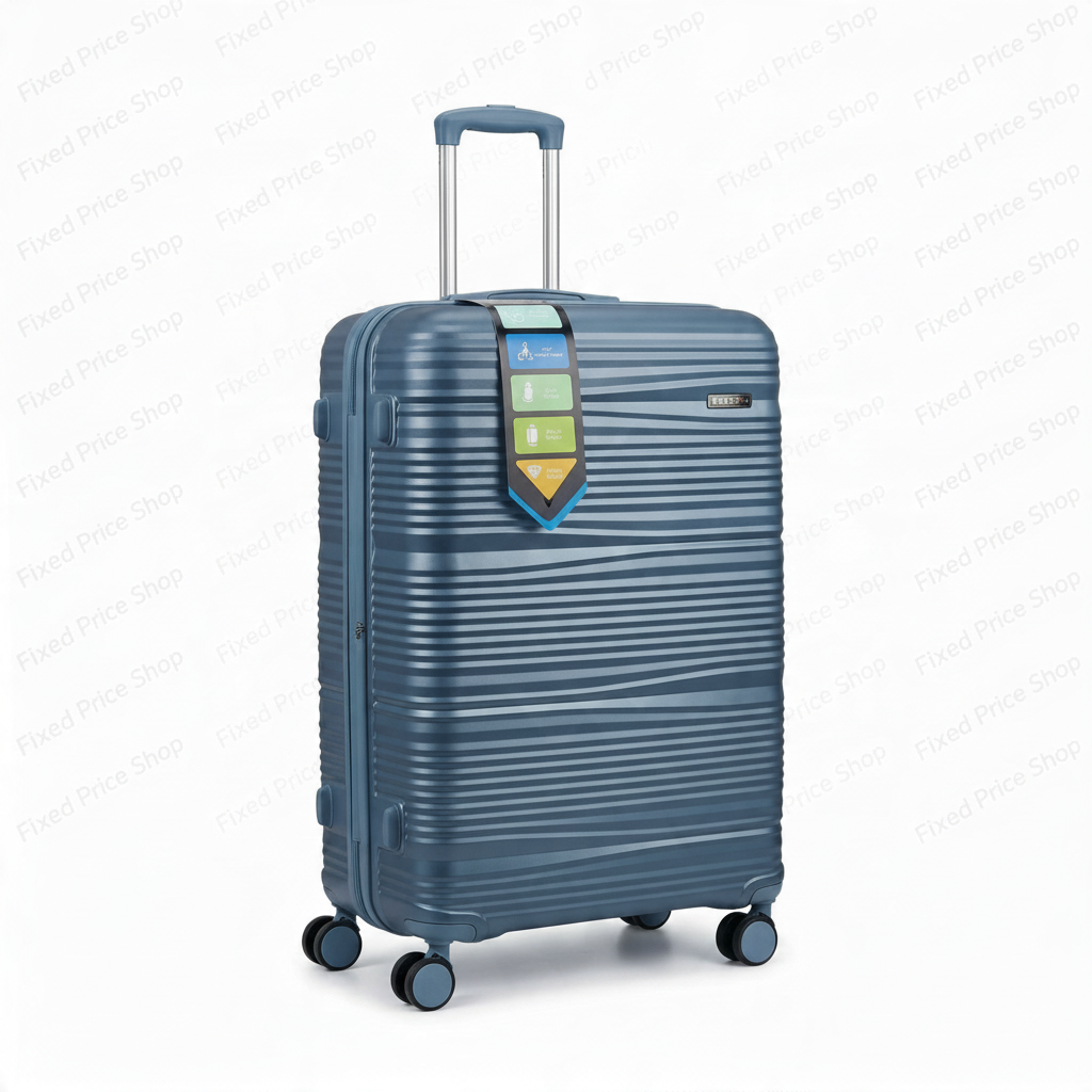 Fixed Price Shop K-Swiss blue hardcase luggage with 360-degree wheels and TSA lock, featuring a durable PP shell.
