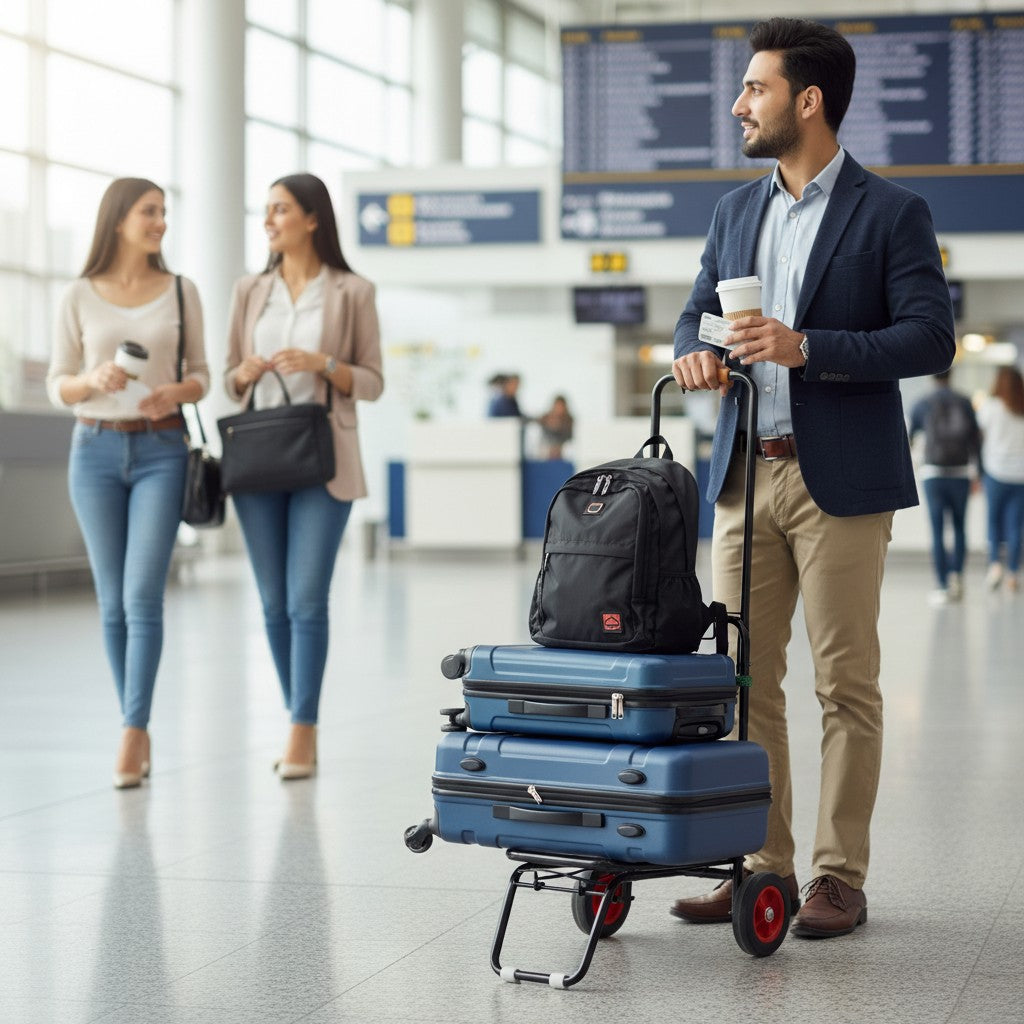 Portable Luggage Trolley Stand